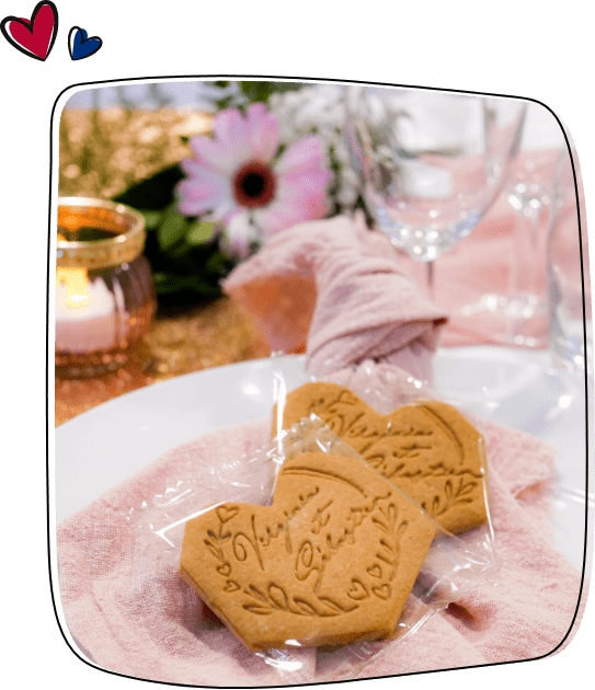 Biscuits sur mesure mariage pacs emballage 1
